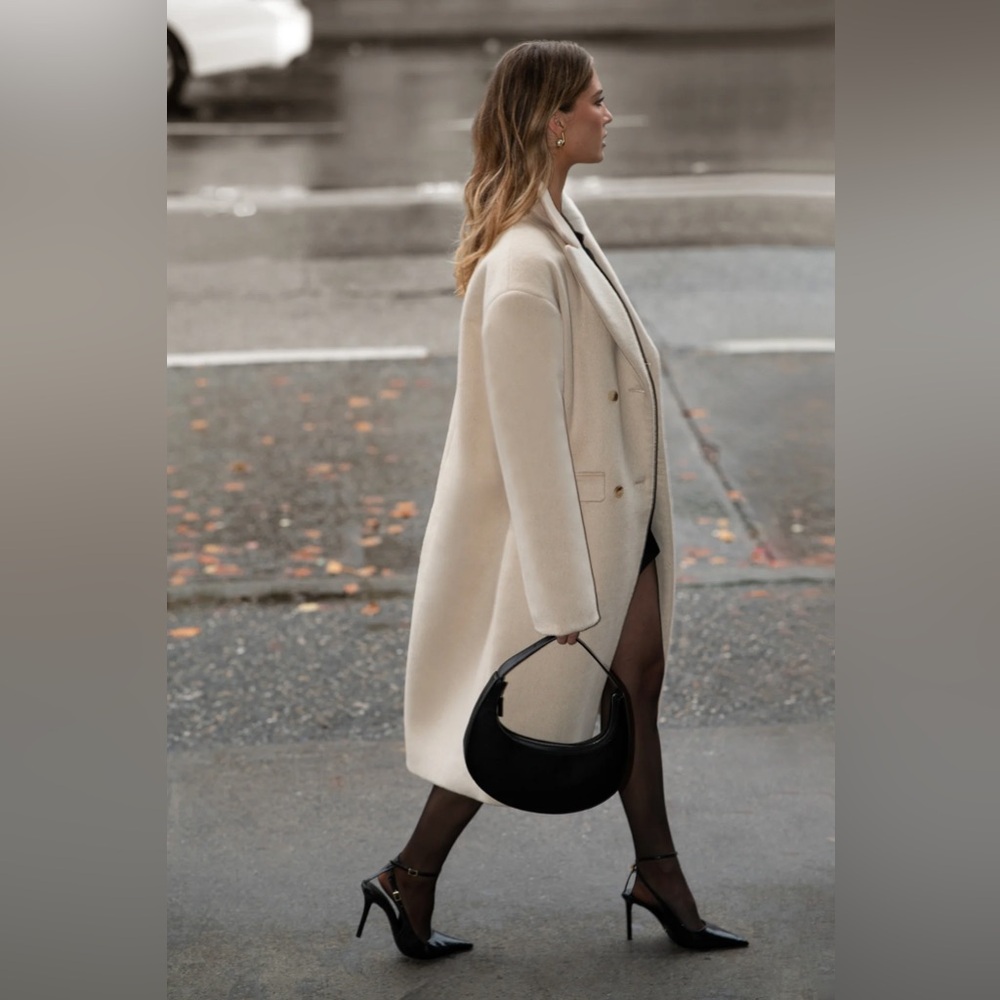 Oak + Fort Wool Blend Double Breasted Coat